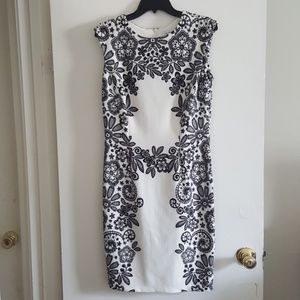 Black and white print dress